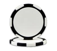 DA VINCI 6-Stripe Clay Composite 11.5 gram Poker Chips, 100 Blank Chips for Direct UV Print (Black)