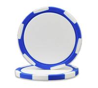 DA VINCI 6-Stripe Clay Composite 11.5 gram Poker Chips, 100 Blank Chips for Direct UV Print (Blue)