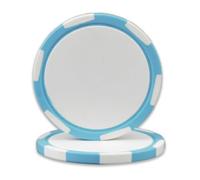 DA VINCI 6-Stripe Clay Composite 11.5 gram Poker Chips, 100 Blank Chips for Direct UV Print (Light Blue)