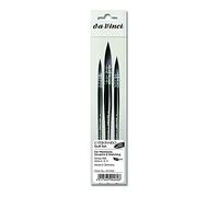 da Vinci Brushes 498 Casaneo Quill (Sizes 0,2,4) Artist Brush Set, Black, 3