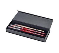 da Vinci Brushes Watercolor Brush Set, Black, Quill Size 2, Slant Size 10, Oval Size 12