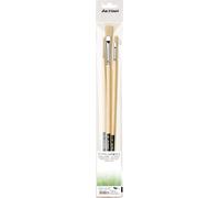 da Vinci, CHUNEO, oil painting brush set, flexible synthetic fibres, for thick oil paints, precise & durable, silver ferrule, naturally polished handles, vegan, made in Germany, round & flat, size 0