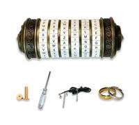 Da Vinci Code Cryptex Fun Mystery Box Mini Bronze Lock Cryptex Puzzle Box with Hidden Compartments, Valentine's Day Gifts for Her Him, Anniversary Birthday Gifts, Puzzle Box for Men Women (DFQ-4)