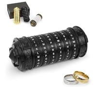 Da Vinci Code Cryptex Puzzle Box, Mini Cryptex Lock Money Puzzle Box with Hidden Compartments, Anniversary Valentine's Day Romantic Birthday Gifts for Her Men Women Girlfriend (Black)