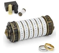 Da Vinci Code Cryptex Puzzle Box, Mini Cryptex Lock Money Puzzle Box with Hidden Compartments, Anniversary Valentine's Day Romantic Birthday Gifts for Her Men Women Girlfriend (White)