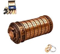 Da Vinci Code Mini Cryptex Gift Valentine's Day for Her Him Gifts for Men Women Cryptex Letter Password Lock Man Men Women Boyfriend Girlfriend Mum Husband (Red Copper)