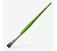 da Vinci Student Series 374 Fit for School and Hobby Paint Brush, Flat Elastic Synthetic with Green Matte Handle, Size 12 (374-12)