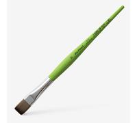 Da Vinci 374 Series Flat Brush, 16, Synthetic Fiber, Green, 19.5 x 1.36 x 30 cm