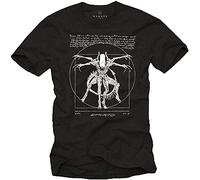 Da Vinci Mens T Shirt with Alien Evolution Men Gamer Nerd Area 51 Shirt Black