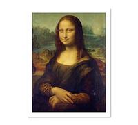 Wall Art Print Da Vinci Mona Lisa Large Framed Wall Décor Art Artery8 White W18 inch x H24 inch