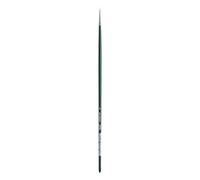 da Vinci, NOVA Long Handle, Artist Brush, Extra-Fine Gold-Coloured Synthetic Fibres, for Acrylic & Oil, Canvas, Paper & Cardboard, Green Polished Handles, Vegan, Made in Germany, Round, Size -3