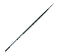 da Vinci, NOVA Long Handle, Artist Brush, Extra-fine gold-coloured synthetic fibres, for acrylic & oil, canvas, paper & cardboard, green polished handles, vegan, made in Germany, round, size 4