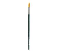 da Vinci, NOVA Long Handle, Artist Brush, Extra-Fine Gold-Coloured Synthetic Fibres, for Acrylic & Oil, Canvas, Paper & Cardboard, Green Polished Handles, Vegan, Made in Germany, Round, Size 26