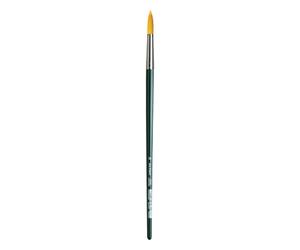 da Vinci, NOVA Long Handle, Artist Brush, Extra-Fine Gold-Coloured Synthetic Fibres, for Acrylic & Oil, Canvas, Paper & Cardboard, Green Polished Handles, Vegan, Made in Germany, Round, Size 26
