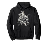 Da Vinci Playing Electric Guitar Rocker Humor Pullover Hoodie