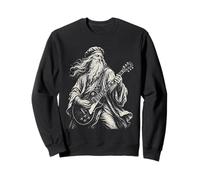 Da Vinci Playing Electric Guitar Rocker Humor Sweatshirt