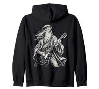 Da Vinci Playing Electric Guitar Rocker Humor Zip Hoodie