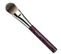 da Vinci, PRETTY PINK Foundation Brush, Flat, Extra Fine Vegan Synthetic Fibres, Liquid & Creamy Foundation, Even Finish, Painted Wooden Handle, Silver Ferrule, Pink Leo Design, Size 22