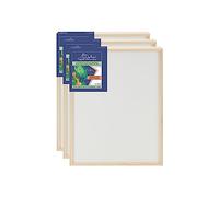 Da Vinci Pro Liquid Art Multi-Media Panel 6x6- Pack of 3, 3/4" Deep Gesso Board with Natural Wood Frame, Raised Lip Wood Canvas Panel Ideal for Artists Using High Flow Acrylics and Alcohol-Based Dyes
