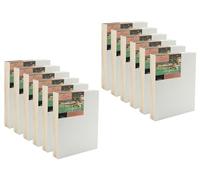 Da Vinci Pro Ultra Smooth Wood Canvas Gesso Board - 3/4" Deep, 5x5 Pack of 12 White Acrylic Polymer Gesso Panels for Painting Fine Portraits and Ultra Fine Detail Illustrations and Artwork