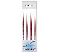 Da Vinci Series 5580 cosmotop Spin Brown - Watercolor Brush Set of 4 Synthetics, no. 0/2, 0/3, 0/5, 0/10 Made in Germany