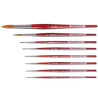 Da Vinci Series 5580 cosmotop Spin Brown - Watercolor Brush Set of 8 Synthetics, n ° 0/10, 0/5, 0/3, 0/2. 0, 2, 6, 12 .Made in Germany