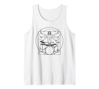 DA Vinci Vitruvian Drummer Man Rock Music Fan Rock n Roll Tank Top