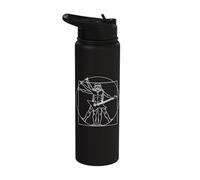 Da Vinci Vitruvian Guitar Man - Artistic Music Lover Stainless Steel Insulated Water Bottle