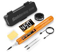 Daakro 2-in-1 Rechargeable Soldering Iron Set, 180-450℃ with Adjustable Temperature, with LED Display Portable Soldering Pen for Jewelry Making,DIY Projects,Soldering Circuit Boards etc