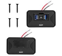 Daakro Pack of 2 4-Port USB Socket with Push Button Switch, 12V Waterproof Front Panel (Wall Mounted), 18W Dual QC3.0 USB Ports and 36W Dual PD3.0 Type-C Faceplate, Suitable for Motorhomes, Boats