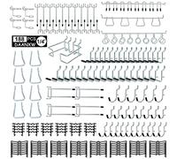 Daanxw 188 Piece 1/4 Inch Heavy Duty Pegboard Hooks Kit,Only Suitable for 1/4 Inch Pegboard,with Peg Lock Pegboard Accessories for Garage Wall Organizer Hanging Tools(Black)