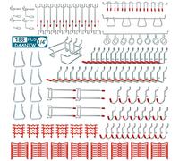 Daanxw 188 Piece 1/4 Inch Heavy Duty Pegboard Hooks Kit,Only Suitable for 1/4 Inch Pegboard,with Peg Lock Pegboard Accessories for Garage Wall Organizer Hanging Tools