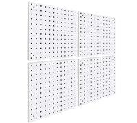 Daanxw 4 Pack Steel Peg Board,Universal 1/8 and 1/4 Pegboard Accessories,Ideal for Garage Tool Storage, Office Organization, Craft Room, Kitchen etc. (White, 4-12X12)