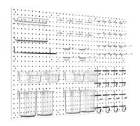 Daanxw Peg Board Kit, Includes Pegboard and Accessories,with Hooks and Bins,Peg Board Wall Organizer for Office,Ornaments Display,Crafts Organization (129, White)