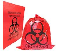 Daarcin 20pcs 16.5x20in/42x51cm Red Biohazard Waste Bags With Hazard Symbol Disposable Hazardous, Trash Liners for Infectious Waste Disposal (20)