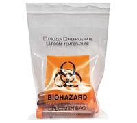 Daarcin 50pcs Biohazard Specimen Bags, 6x9.8in/15x25cm Laboratory Sample Bag with Biohazard Logo Printing, Ziplock Top with Outside Pocket Paperwork Pouch