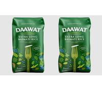 Daawat Extra Long Basmati Rice with Exceptional Length, Aromatic Flavour, Fluffy Grains, Non-Sticky and Ideal for all types of Dishes - 2Kg (Pack of 2)