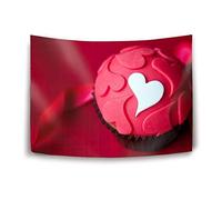 Daawqee Tapestry Large Size Tapestry Wall Hanging Dorm Decor Red Cake Hearts Pink Cupcake Tapestry Bedding Hippie Wall Hanging Bed Cover Picnic Blanket Curtain