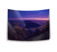 Daawqee Tapestry Wall Hanging, Night City View from Above Night Wall Tapestry with Art Nature Home Decorations for Living Room Bedroom Dorm Decor in 51x60 Inches