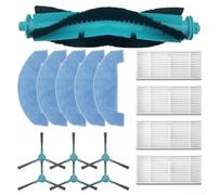 Daaxing 16 Pack Main Side Brush Hepa Filters Mop Cloths Fits for Conga 2299 Ultra Home Genesis/X-Treme Robot Vacuum Cleaner Replacement Parts,1 Main Brush,4 Hepa Filters,5 Mop Cloths,6 Side Brush