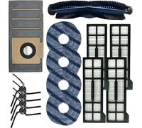 Daaxing 9/17pcs Roller Brush Filters Mop Cloths Dust Bags Side Brushes Replacement Kit For Eufy X10 Pro Omni Robot Vacuums Replacement (17PCS)