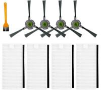 Daaxing 9 Pcs Side Brush Filters For Lefant U180 M210 Pro M201 L3 Robot Vacuum Cleaner Replacement Accessory,4 Side Brushes, 4 HEPA Filters, 1 Cleaning Brush