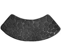 Daaxing Curved Shower Mat,Soft and Absorbent Sector Slip-Resistant Bottom Bath Mat,30x60x100CM Washable Sector Bath Mat for Bathroom Floor (Black)