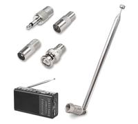 Dab Aerial, 75cm 7-Section Telescopic Dab Radio Aerial Antenna, F Type Male Plug Connector with 4 Adapters for Tuner Stereo Table Top TV Av Receiver Mini System