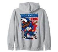 Dab Boy Belize Flag Pride Cool Belizean for Boys and Kids Zip Hoodie