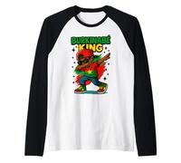 Dab Boy Burkina Faso Flag Pride for Boys and Kids Raglan Baseball Tee