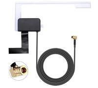 DAB+ Car Antenna SMB with 3M Coaxial Cable Glass Mount | AM/FM aerial, stable copper transmission; fits Pioneer Clarion JVC Kenwood Alpine; windscreen paste mount for car radio