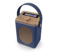 DAB, DAB+ Digital and FM Bluetooth radio | Battery and Mains Powered Portable DAB Radio | Majority Little Shelford | Bluetooth Connectivity, Dual Alarm, 15 Hours Playback and LED Display | Mid-Blue