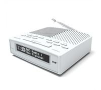 DAB/DAB+ & FM Bedside Digital Radio | Dual Alarms & Sleep Timer | USB Device Charging | Mains Powered | Bluetooth | Perfect for the Bedroom | AZATOM Horizon 2 (White)