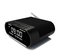 DAB/DAB+ & FM Bedside Digital Radio | Dual Alarms & Sleep Timer | USB Device Charging | Mains Powered | Bluetooth | Perfect for the Bedroom | AZATOM Revival R1 (Black)